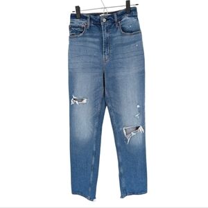 Abercrombie & Fitch Ankle Straight Ultra High Rise Jeans Curve Love 26  2 Long